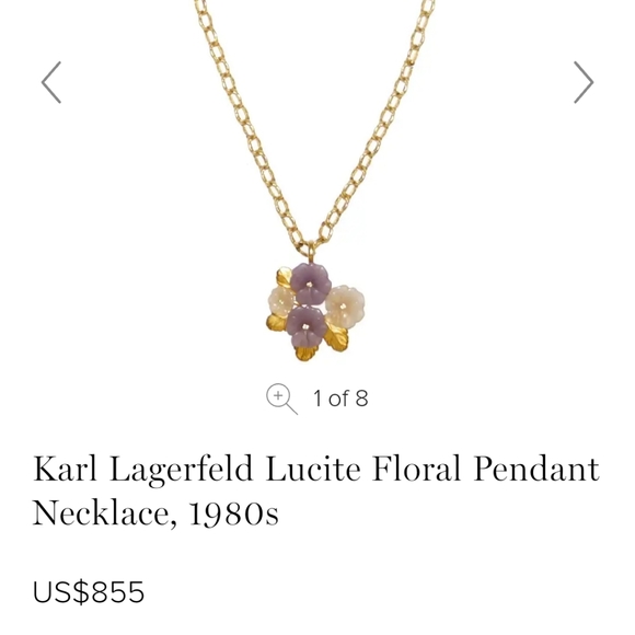 Dior 70s Lucite floral flower necklace - Picture 6 of 8